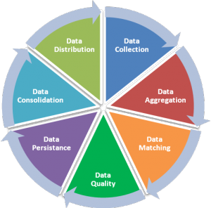 Prosessdiagram i en syklus for Master Data Management. Foto.