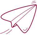 Enkel illustrasjon av et papirfly som suser avsted
