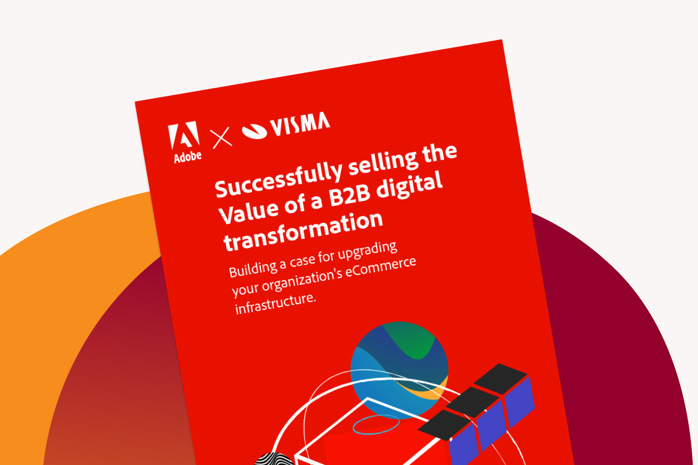 Rød forside av guiden "Successfully selling the value of a B2B digital transformation"